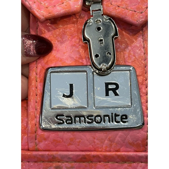 Samsonite Silhouette Marbled Pink - Vintage 60-70's Tote/Carry-on 14"×15”x7.5” - Picture 9 of 14